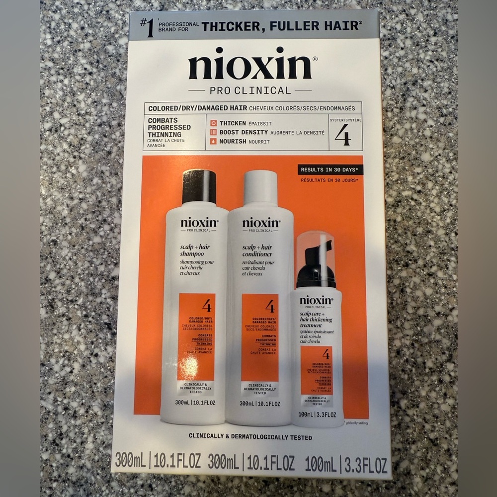 Nioxin System 4 Kit Thinning Hair Shampoo Conditioner Treatment NWT